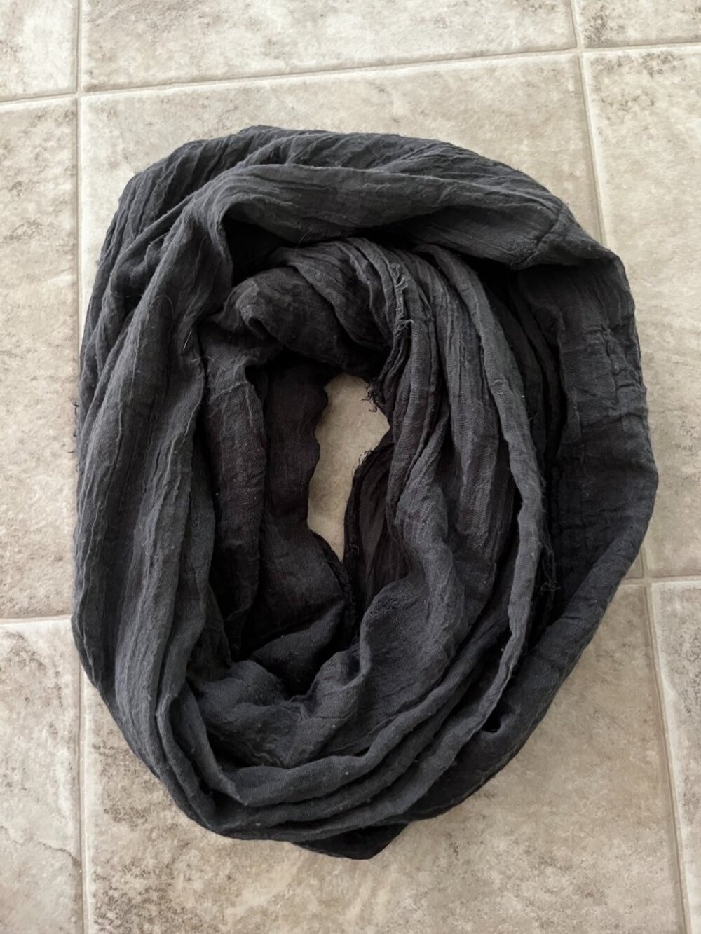 Tasha - 2 lightweigt Infinity scarves , grey and tan
